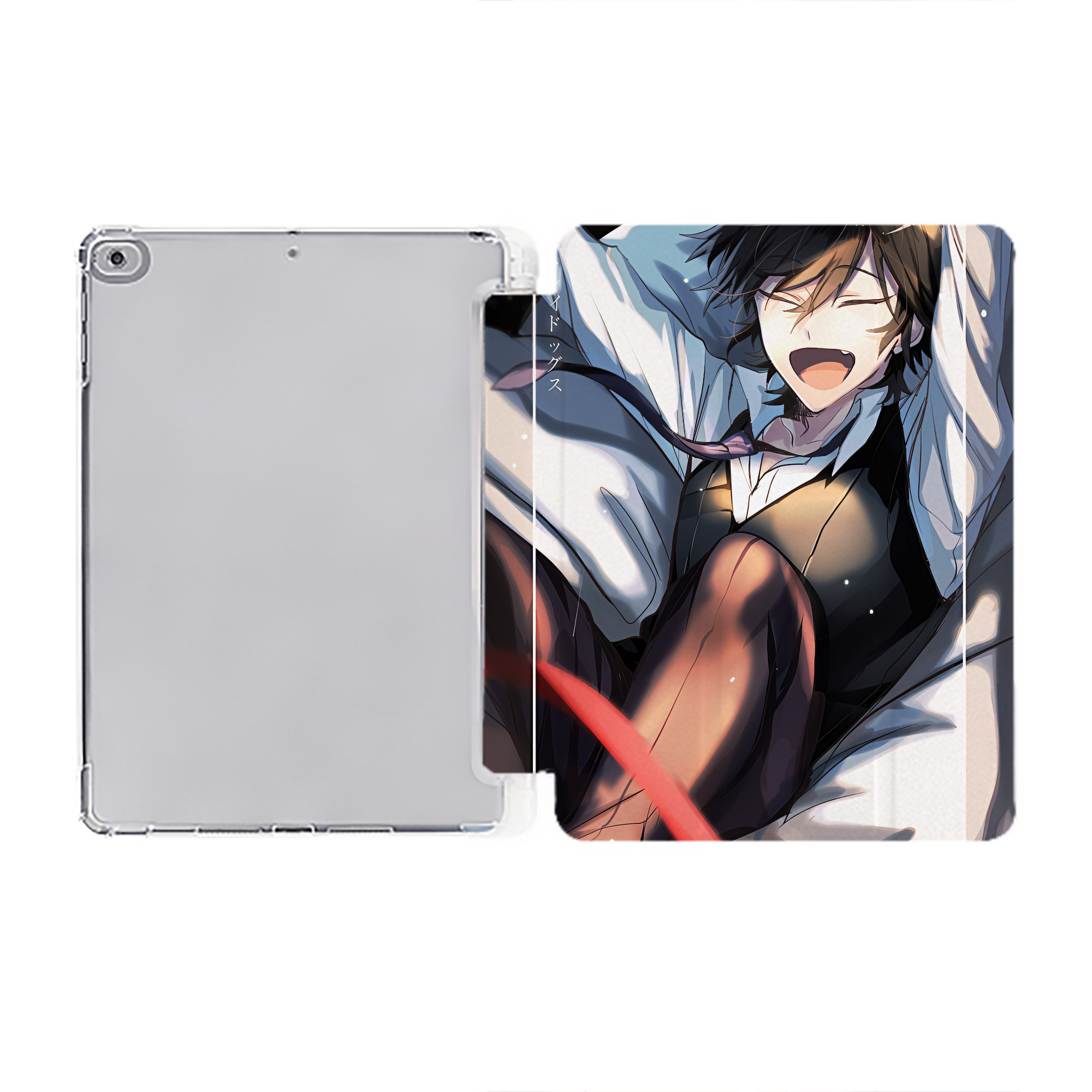 （画像用） 文豪ストレイドッグス Bungo Stray Dogs IPad ケース ペン収納付き 三つ折りスタンド PUレザー×シリコン 対応機種9.5/10.5/10.9インチ